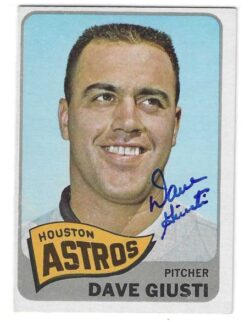 Autographed DAVE GIUSTI Houston Astros 1965 Topps Card