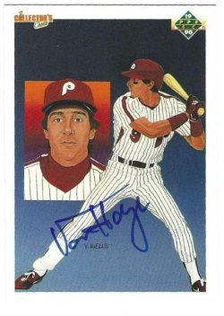 Autographed VON HAYES Philadelphia Phillies 1990 Upper Deck Card