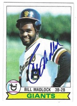 Autographed BILL MADLOCK San Francisco Giants 1979 Topps card