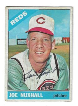 Autographed JOE NUXHALL Cincinnati Reds 1966 Topps Card