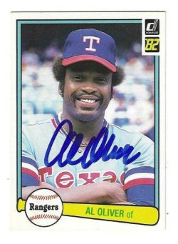 Autographed AL OLIVER Texas Rangers 1982 Donruss Card