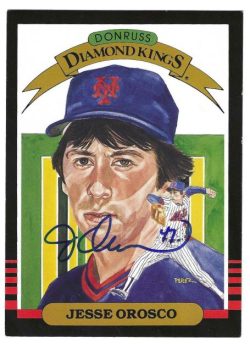 Autographed JESSE OROSCO 1985 5X7 DONRUSS DIAMOND KING Card #22