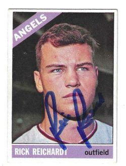 Autographed RICK REICHARDT California Angels 1966 Topps Card