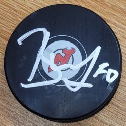 AUTOGRAPHED MICHAEL MCLEOD New Jersey Devils Hockey Puck