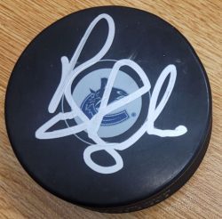 Autographed BRUCE BOUDREAU Vancouver Canucks Hockey Puck