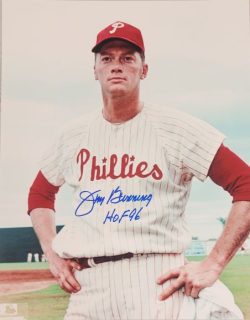 Autographed JIM BUNNING "HOF 96" 11X14 Philadelphia Phillies photo