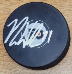AUTOGRAPHED MAX WILLMAN Philadelphia Flyers Hockey Puck