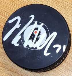 AUTOGRAPHED MAX WILLMAN Philadelphia Flyers Hockey Puck