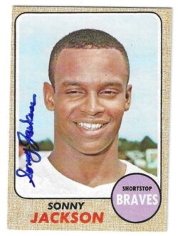 Autographed SONNY JACKSON Atlanta Braves 1968 Topps card