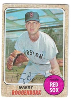 Autographed GARRY ROGGENBURK Boston Red Sox 1968 Topps Card