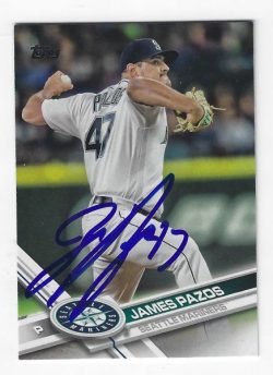 Autographed JAMES PAZOS Seattle Mariners 2017 Topps Card