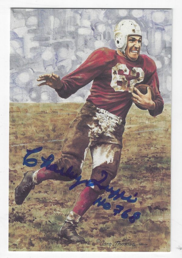 Autographed Charley Trippi Chicago Cardinals Goal Line Art Card