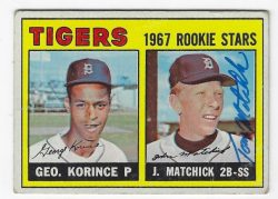 Autographed TOM MATCHICK Detroit Tigers 1967 Topps Card