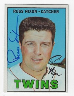 Autographed RUSS NIXON Minnesota Twins 1967 Topps Card