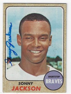 Autographed SONNY JACKSON Atlanta Braves 1968 Topps card