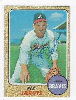 Autographed PAT JARVIS Atlanta Braves 1968 Topps card