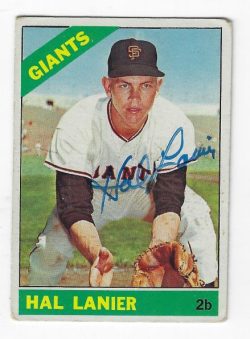 Autographed HAL LANIER San Francisco Giants 1966 Topps Card