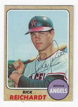 Autographed RICK REICHARDT California Angels 1968 Topps Card