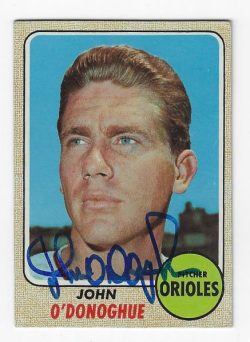 Autographed JOHN O'DONOGHUE Baltimore Orioles 1968 Topps Card