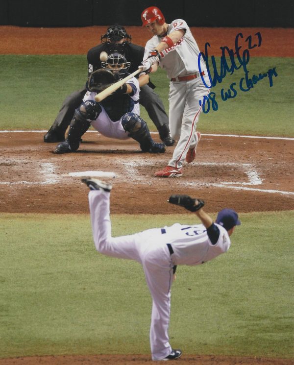 AUTOGRAPHED CHRIS COSTE "08 WSC" 8x10 Philadelphia Phillies photo