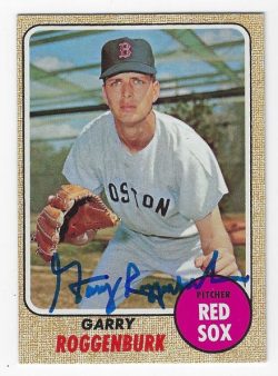 Autographed GARRY ROGGENBURK Boston Red Sox 1968 Topps Card