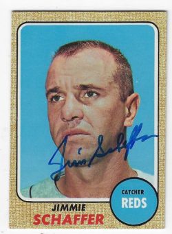 Autographed JIMMIE SCHAFFER Cincinnati Reds 1968 Topps Card