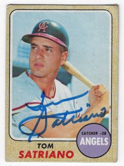 Autographed TOM SATRIANO California Angels 1968 Topps Card