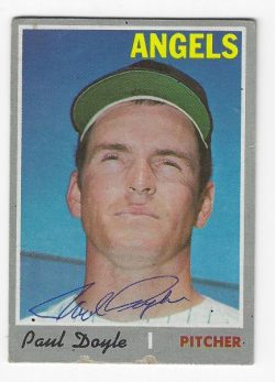 Autographed PAUL DOYLE California Angels 1970 TOPPS card #277