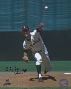 AUTOGRAPHED CLYDE WRIGHT 8x10 California Angels Photo