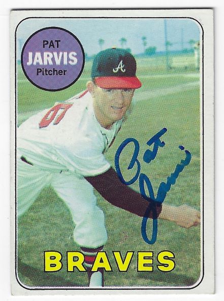 Autographed PAT JARVIS Atlanta Braves 1969 Topps card - Main Line Autographs
