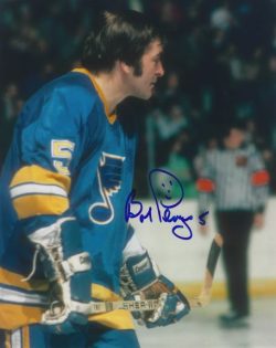 Autographed BOB PLAGER 8X10 St. Louis Blues Photo