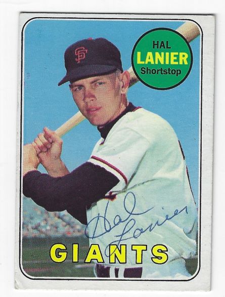 Autographed HAL LANIER San Francisco Giants 1969 Topps Card - Main Line  Autographs