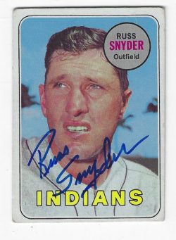 Autographed RUSS SNYDER Cleveland Indians 1969 Topps Card