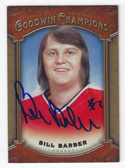 BILL BARBER Philadelphia Flyers Autographed 2014 Upper Deck Goodwin Champions Card