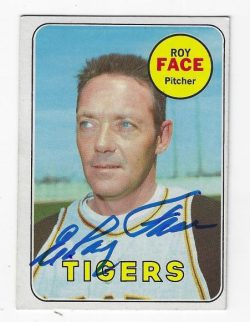 Autographed ELROY FACE Detroit Tigers 1969 Topps Card