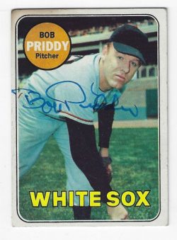 Autographed BOB PRIDDY Chicago White Sox 1969 Topps Card
