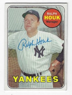 Autographed RALPH HOUK New York Yankees 1969 Topps Card