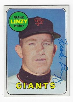 Autographed FRANK LINZY San Francisco Giants 1969 Topps Card