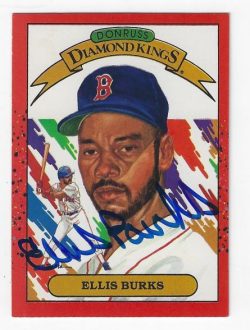 Autographed ELLIS BURKS 1990 Donruss Diamond King