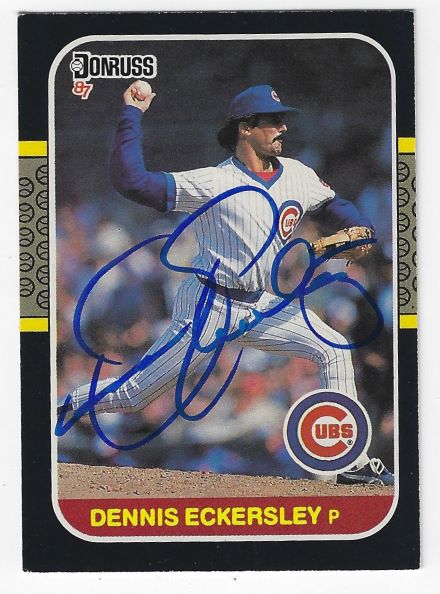 Autographed DENNIS ECKERSLEY Chicago Cubs 1987 Donruss Card #365