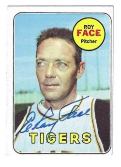 Autographed ELROY FACE Detroit Tigers 1969 Topps Card
