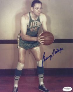 Autographed GEORGE MIKAN 8X10 Minneapolis Lakers photo JSA