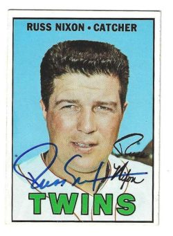 Autographed RUSS NIXON Minnesota Twins 1967 Topps Card