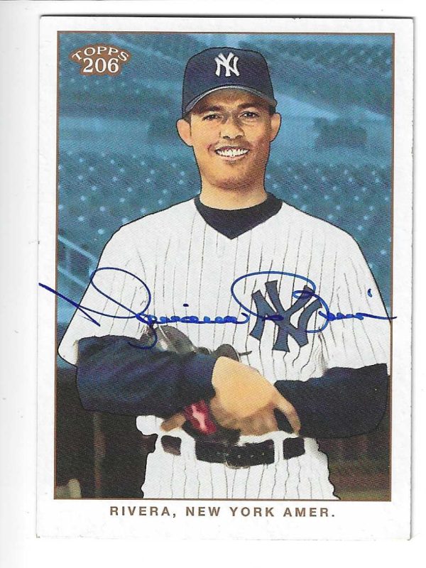 Autographed Mariano Rivera 2002 Topps 206 New York Yankees Card #215