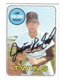 Autographed JIM ROLAND Minnesota Twins 1969 Topps Card