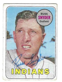 Autographed RUSS SNYDER Cleveland Indians 1969 Topps Card