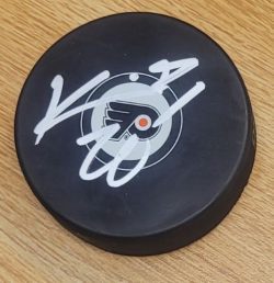 AUTOGRAPHED KIEFFER BELLOWS Philadelphia Flyers Hockey Puck