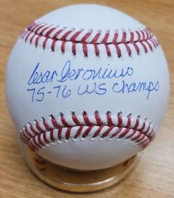Autographed CESAR GERONIMO "75-76 WS Champs"  Official Major League Baseball Beckett