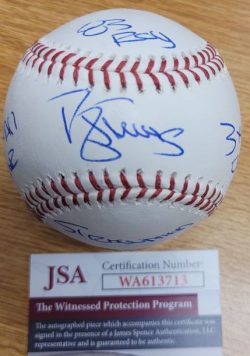 Autographed DARRYL STRAWBERRY 4 Inscriptions Official Major League Baseball JSA Witness