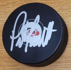 Autographed PETER LAVIOLETTE Carolina Hurricanes Hockey Puck